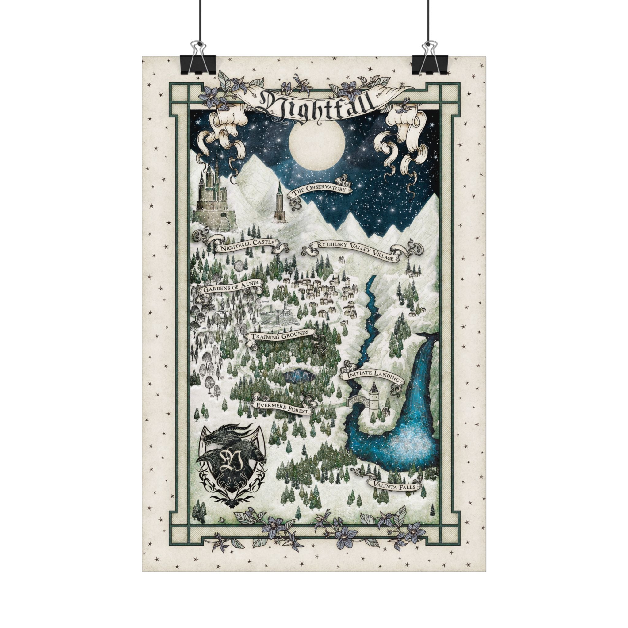 Nightfall Castle Map — Satin Poster