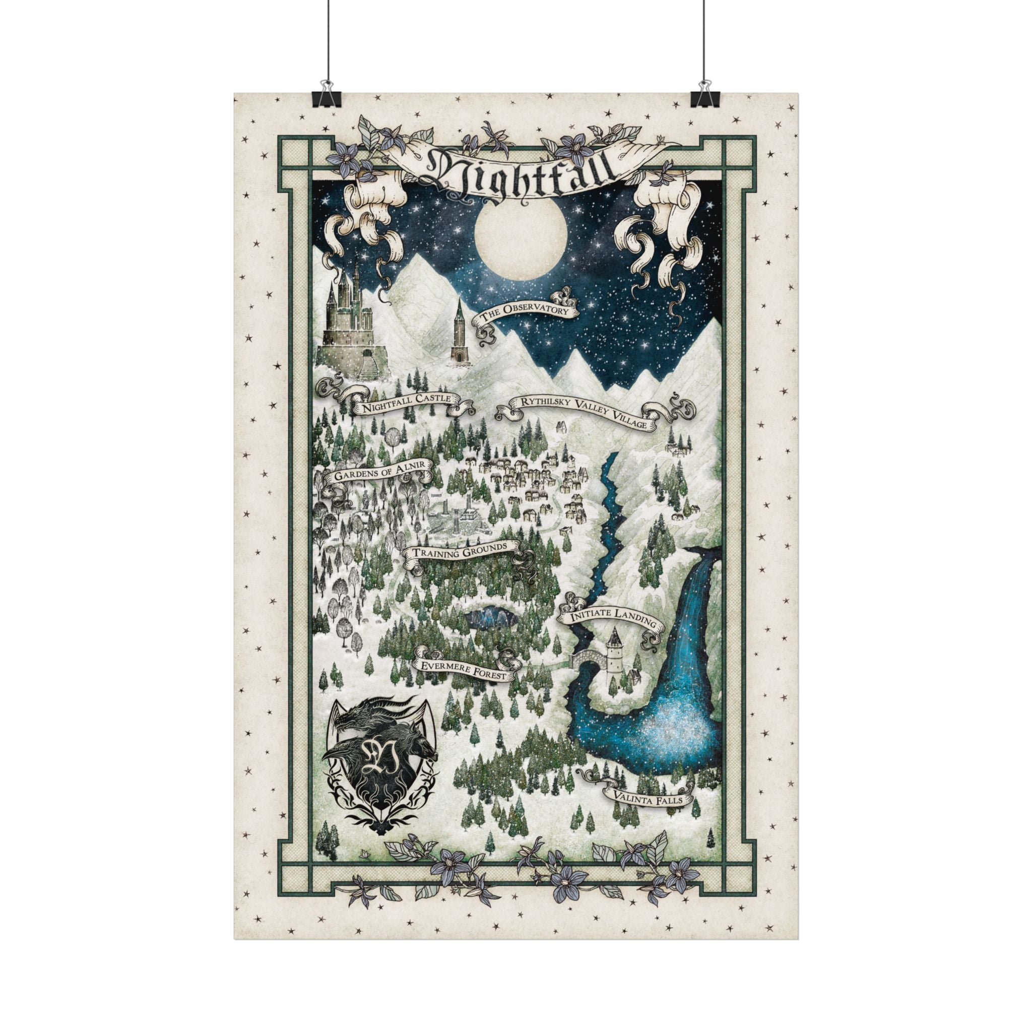 Nightfall Castle Map — Satin Poster